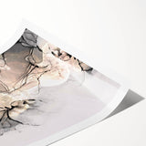 Minimalist Fluid Acrylic Art – Modern Black & Beige Wall Decor