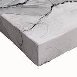 Minimalist Fluid Acrylic Art – Modern Black & Beige Wall Decor