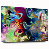 Bold Abstract Wall Art Collection – Vivid Neon Swirl Explosion