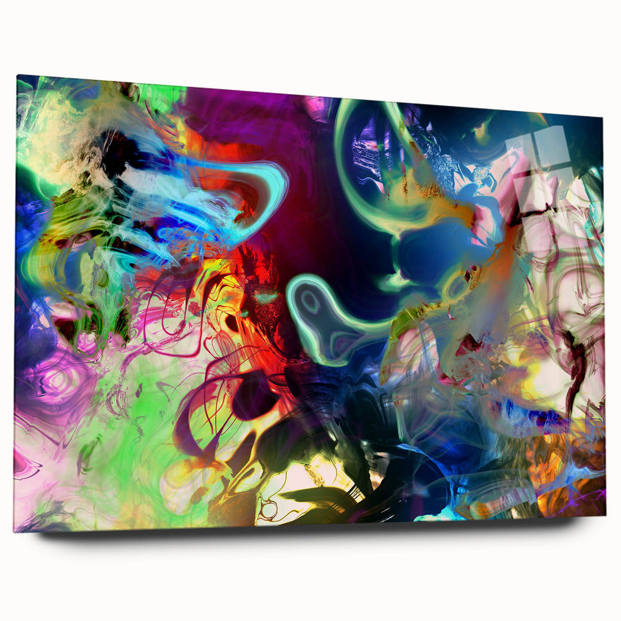 Bold Abstract Wall Art Collection – Vivid Neon Swirl Explosion
