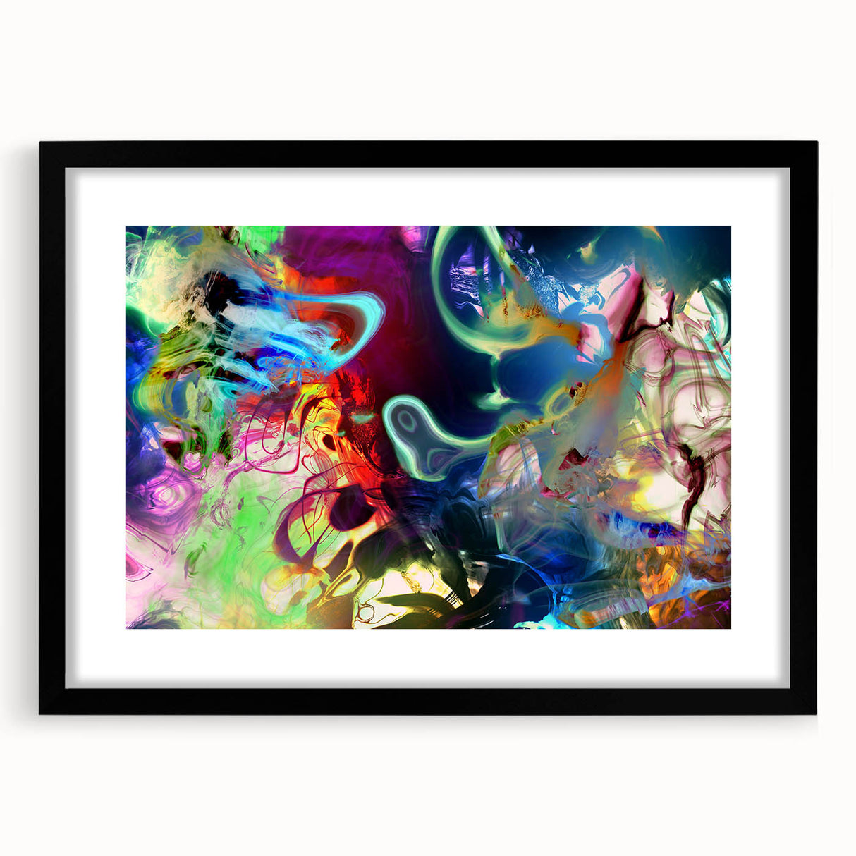 Bold Abstract Wall Art Collection – Vivid Neon Swirl Explosion