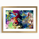 Bold Abstract Wall Art Collection – Vivid Neon Swirl Explosion