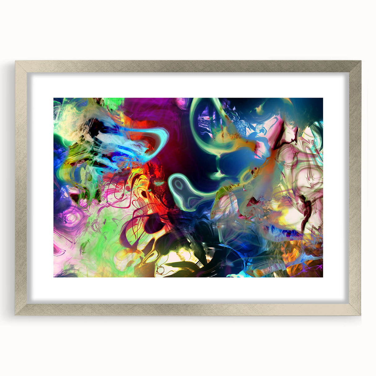Bold Abstract Wall Art Collection – Vivid Neon Swirl Explosion