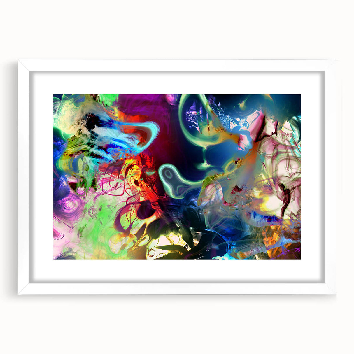 Bold Abstract Wall Art Collection – Vivid Neon Swirl Explosion