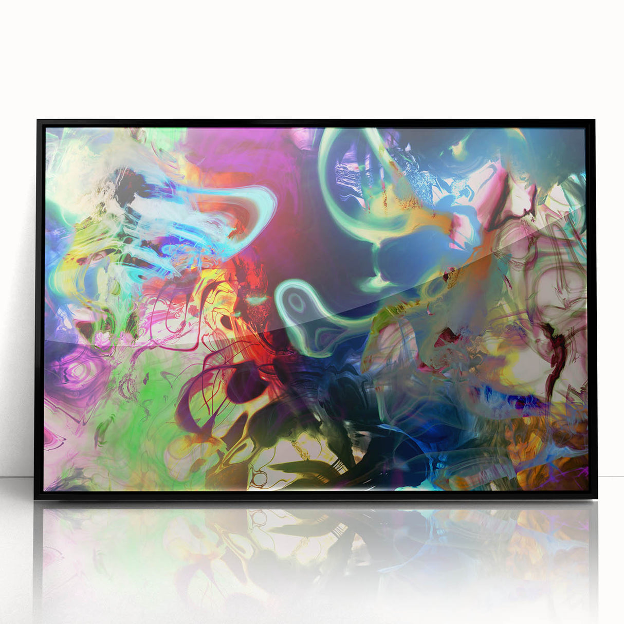 Bold Abstract Wall Art Collection – Vivid Neon Swirl Explosion
