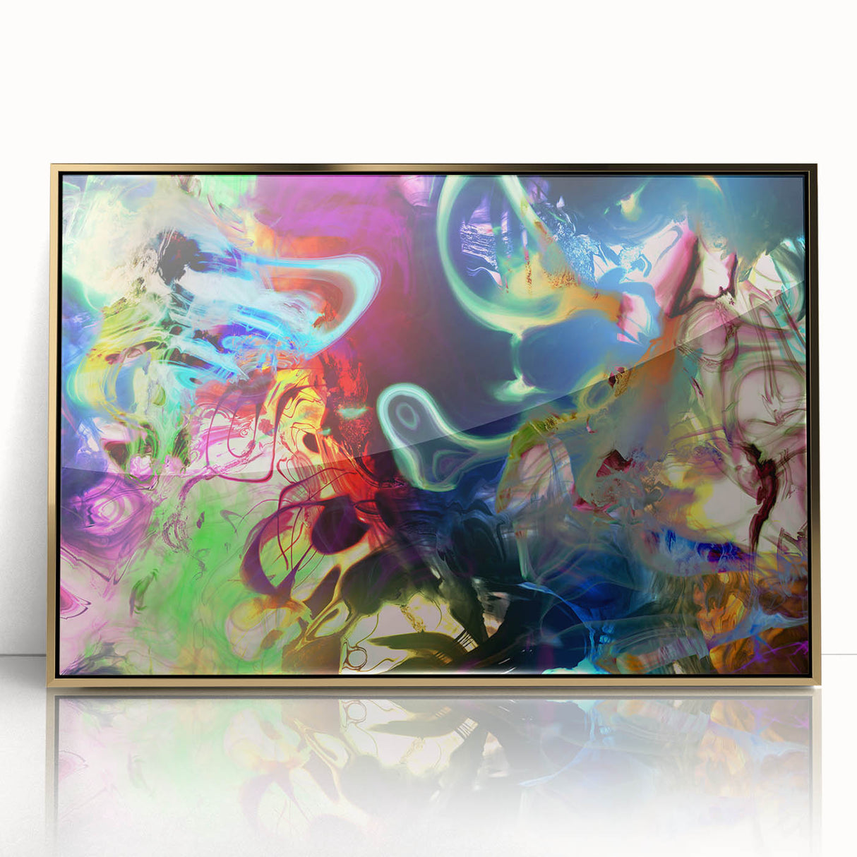 Bold Abstract Wall Art Collection – Vivid Neon Swirl Explosion