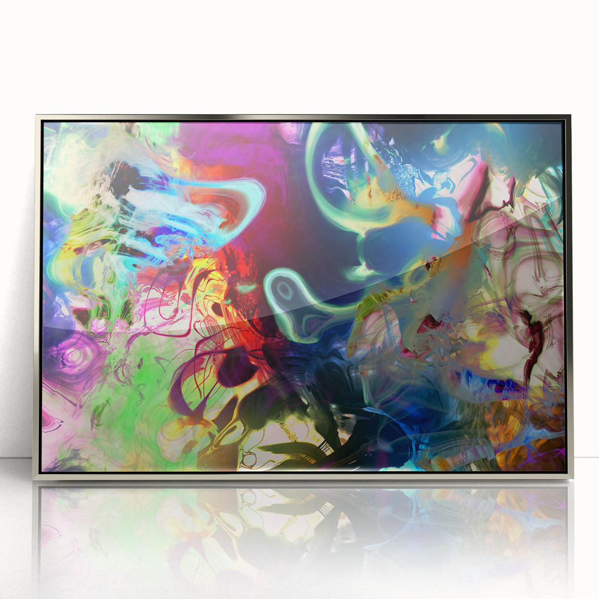 Bold Abstract Wall Art Collection – Vivid Neon Swirl Explosion