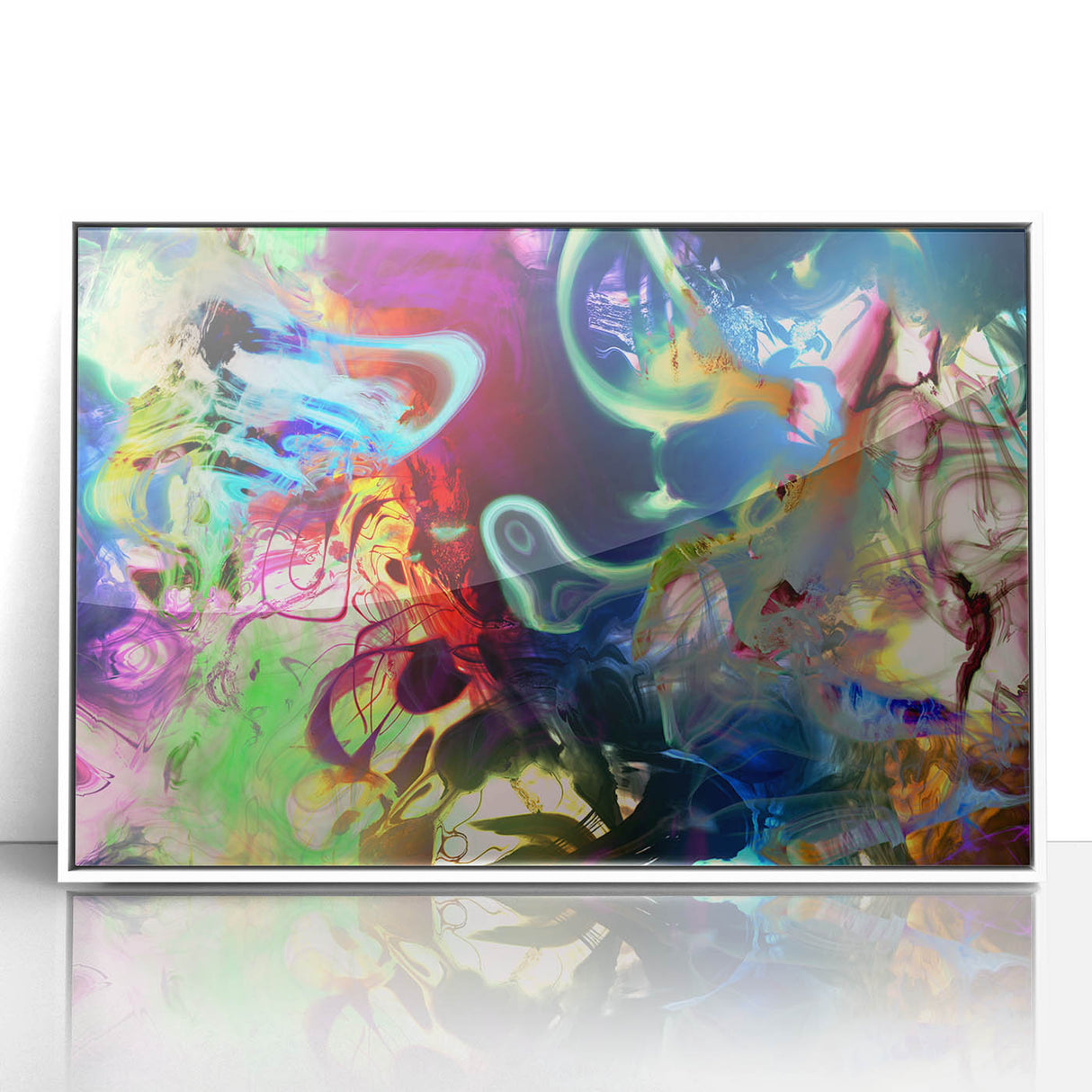 Bold Abstract Wall Art Collection – Vivid Neon Swirl Explosion