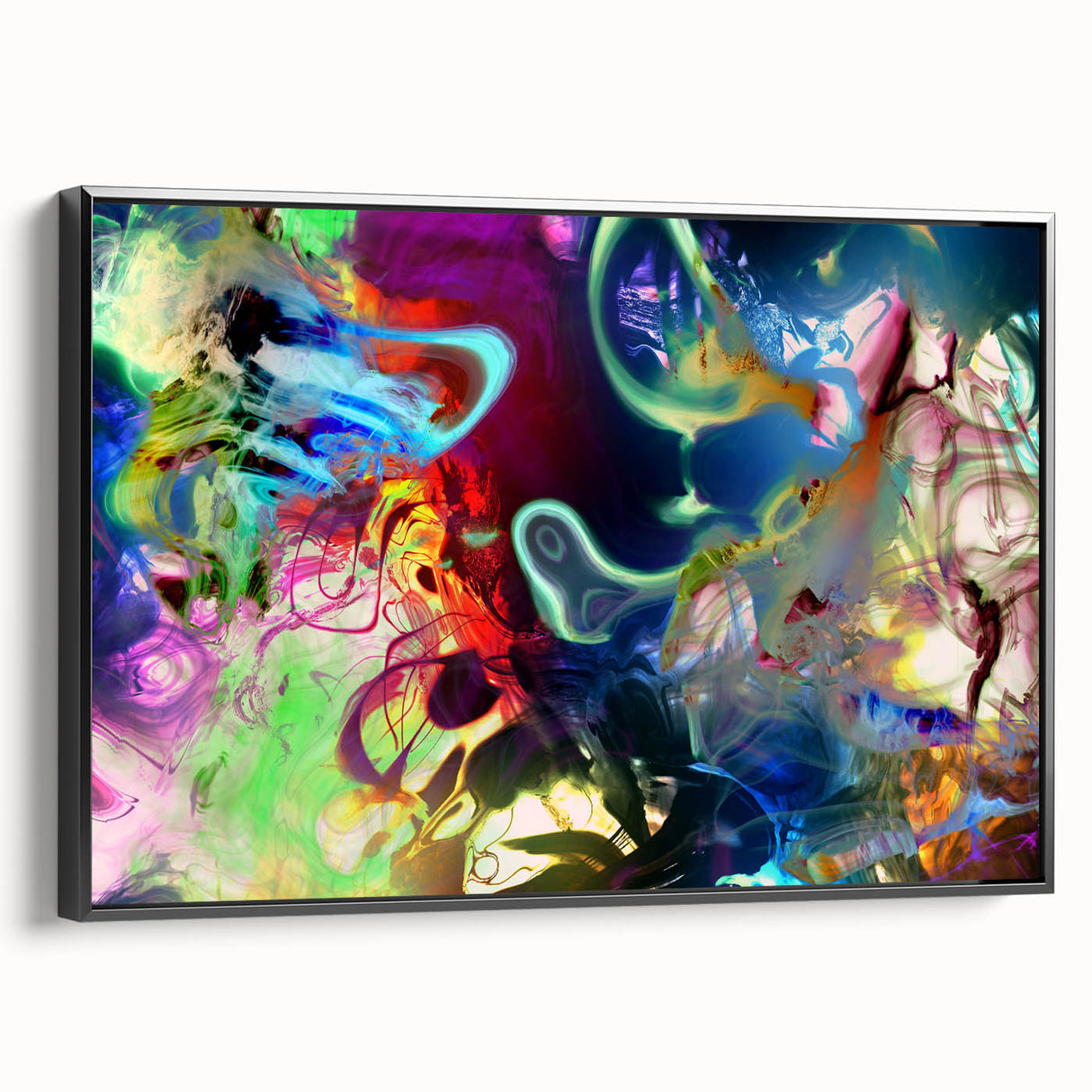 Bold Abstract Wall Art Collection – Vivid Neon Swirl Explosion