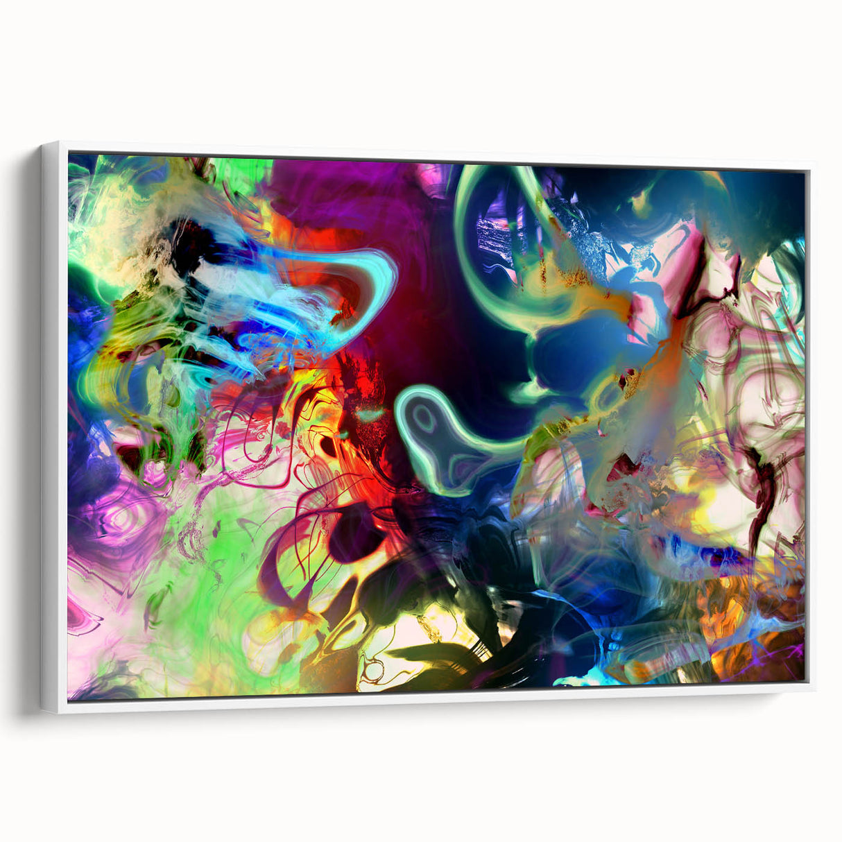 Bold Abstract Wall Art Collection – Vivid Neon Swirl Explosion