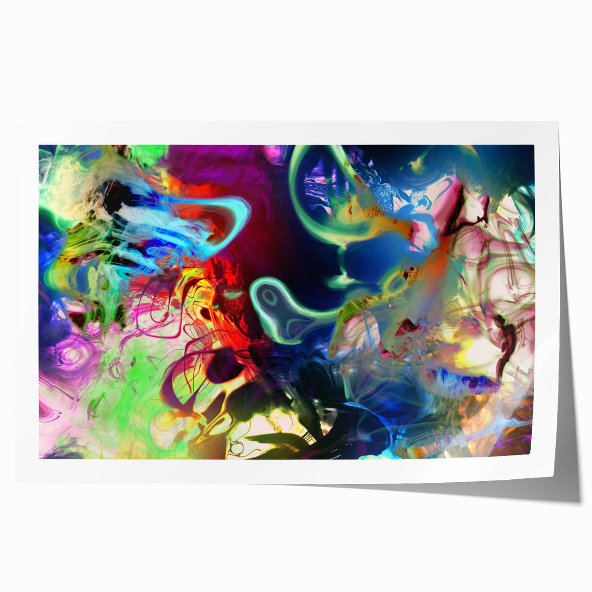 Bold Abstract Wall Art Collection – Vivid Neon Swirl Explosion