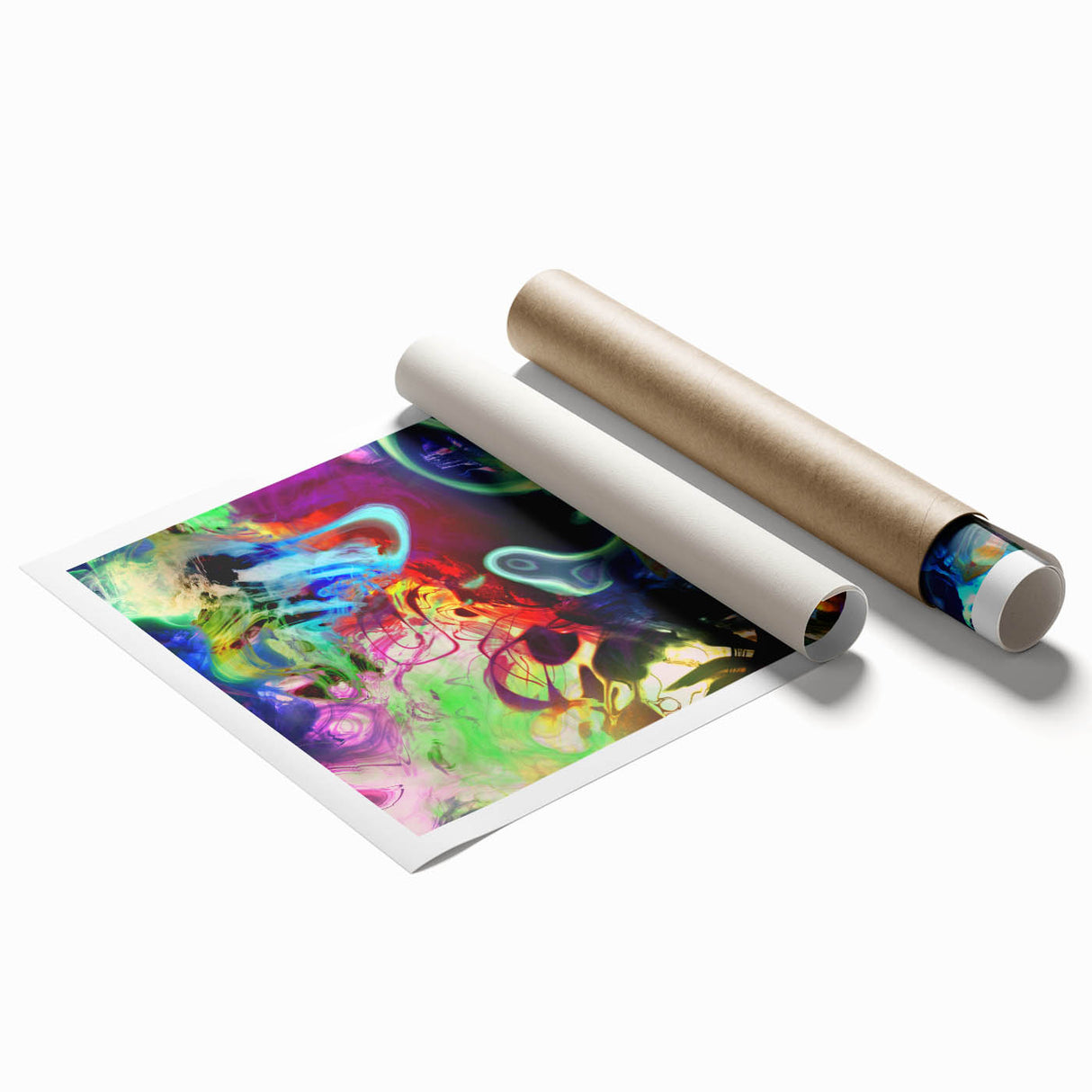 Bold Abstract Wall Art Collection – Vivid Neon Swirl Explosion