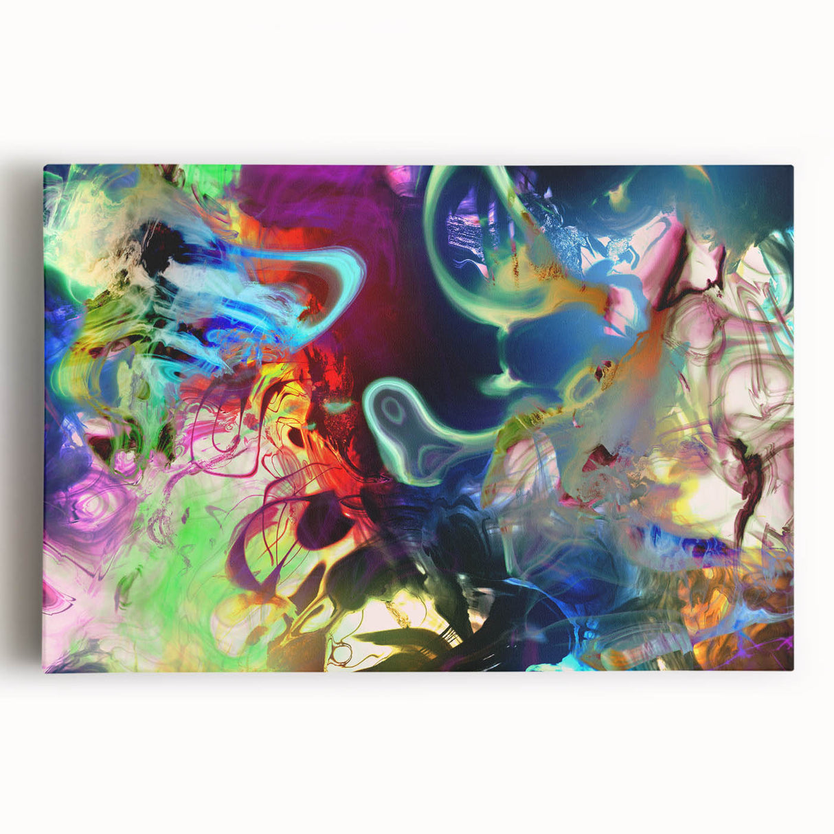 Bold Abstract Wall Art Collection – Vivid Neon Swirl Explosion