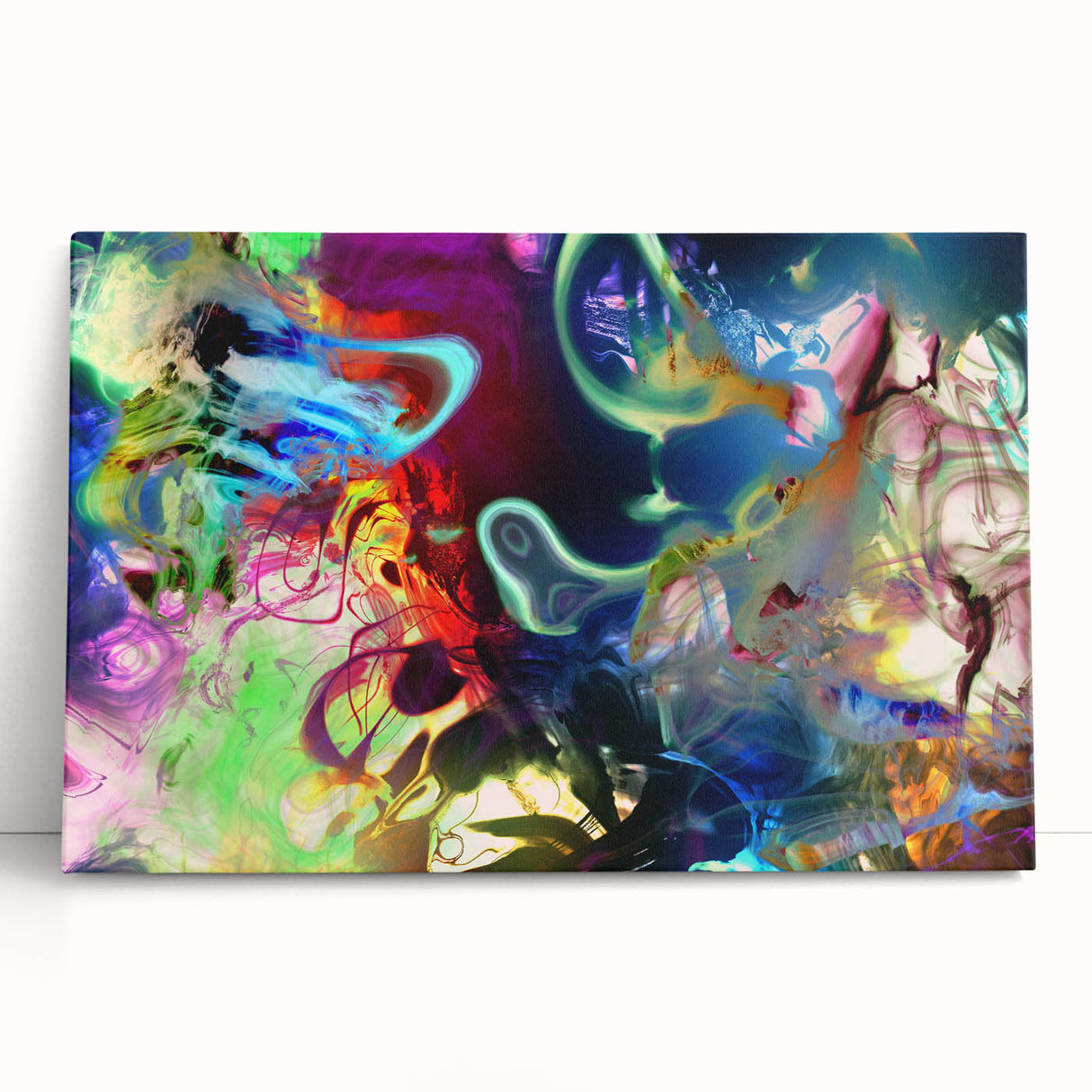 Bold Abstract Wall Art Collection – Vivid Neon Swirl Explosion