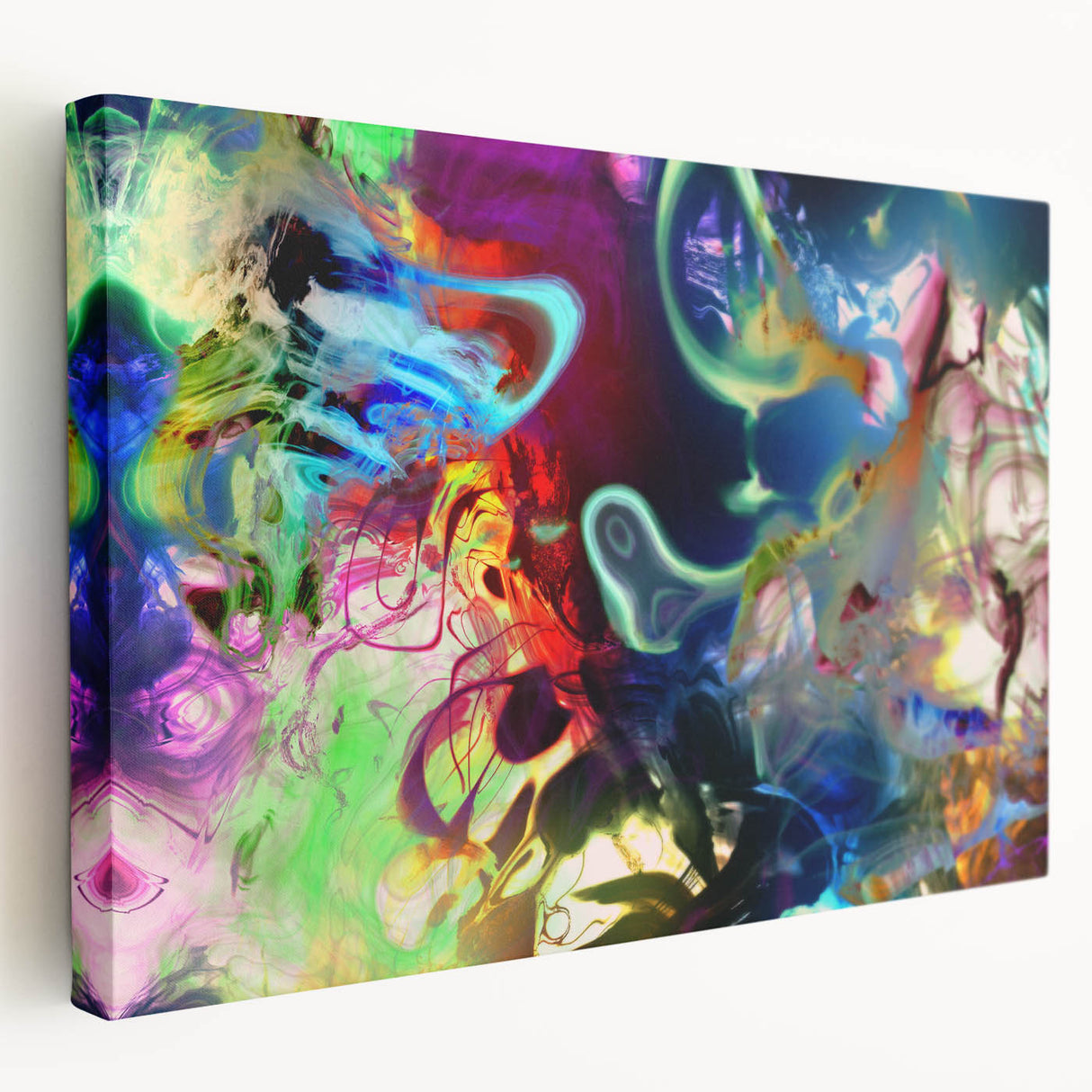 Bold Abstract Wall Art Collection – Vivid Neon Swirl Explosion
