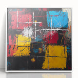 Bold Abstract Expressionist Wall Art – Geometric Modern Canvas