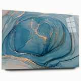 Elegant Abstract Art Designs – Royal Blue & Gold Wall Art