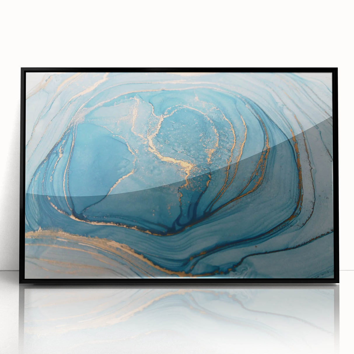 Elegant Abstract Art Designs – Royal Blue & Gold Wall Art