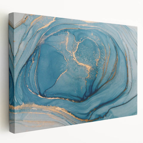 Elegant Abstract Art Designs – Royal Blue & Gold Wall Art