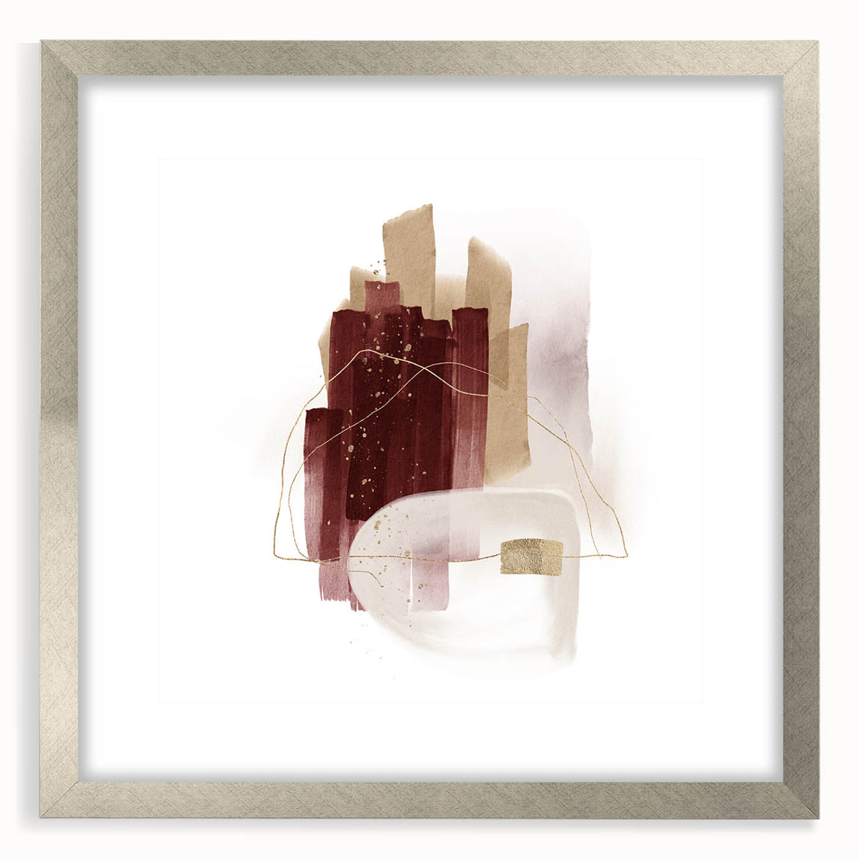 Minimalist Wall Art for Modern Interiors – Burgundy & Beige Abstract
