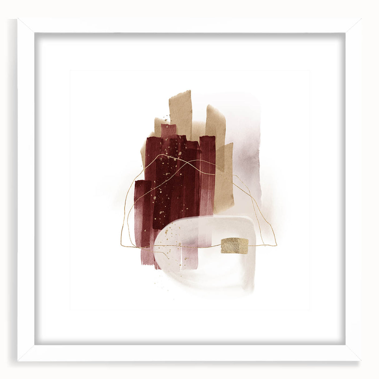 Minimalist Wall Art for Modern Interiors – Burgundy & Beige Abstract