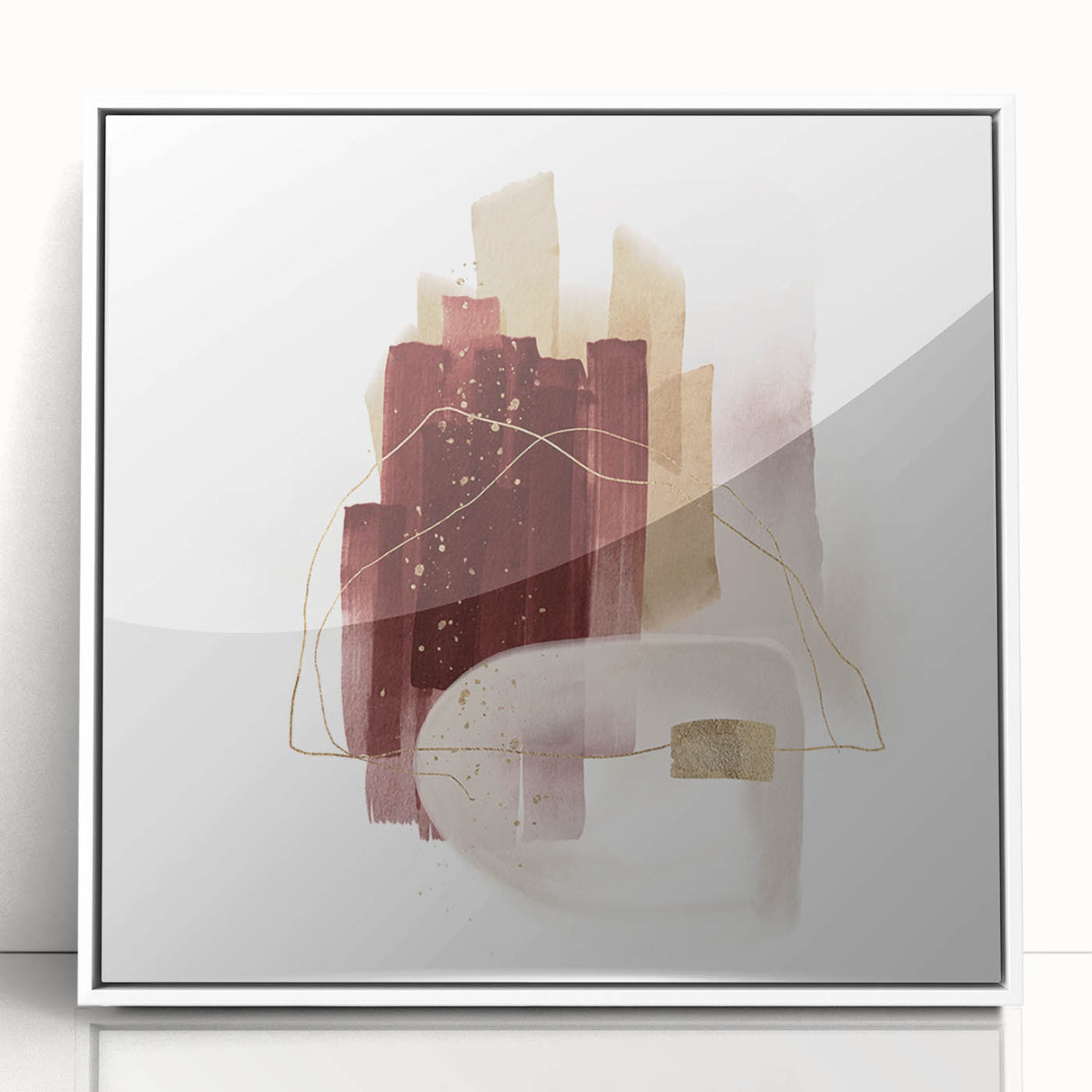 Minimalist Wall Art for Modern Interiors – Burgundy & Beige Abstract