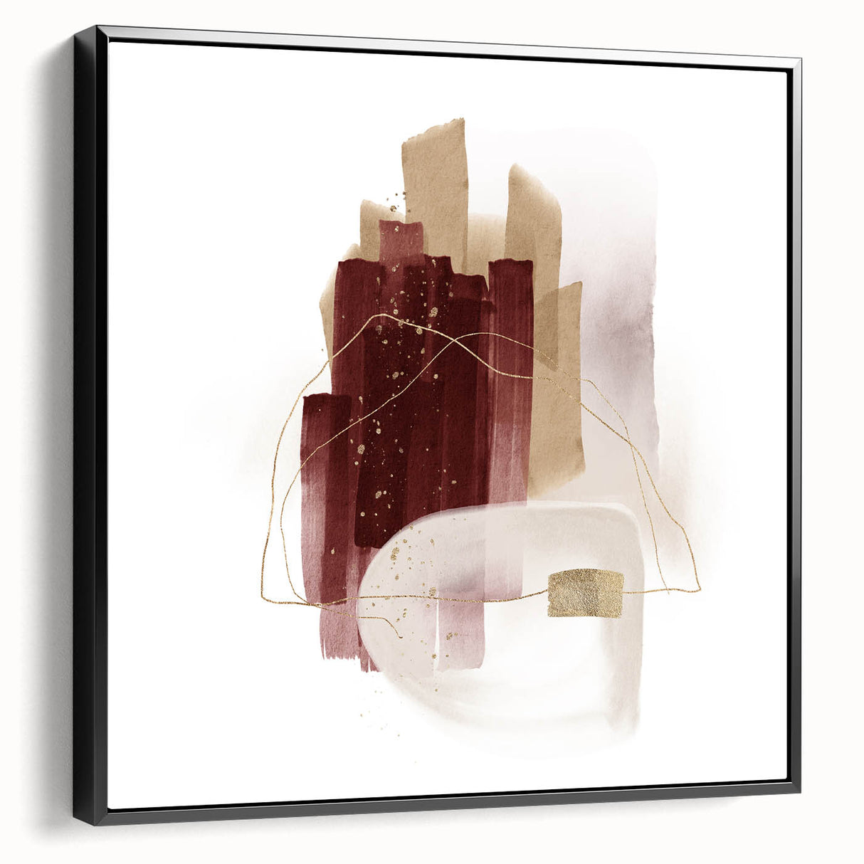 Minimalist Wall Art for Modern Interiors – Burgundy & Beige Abstract