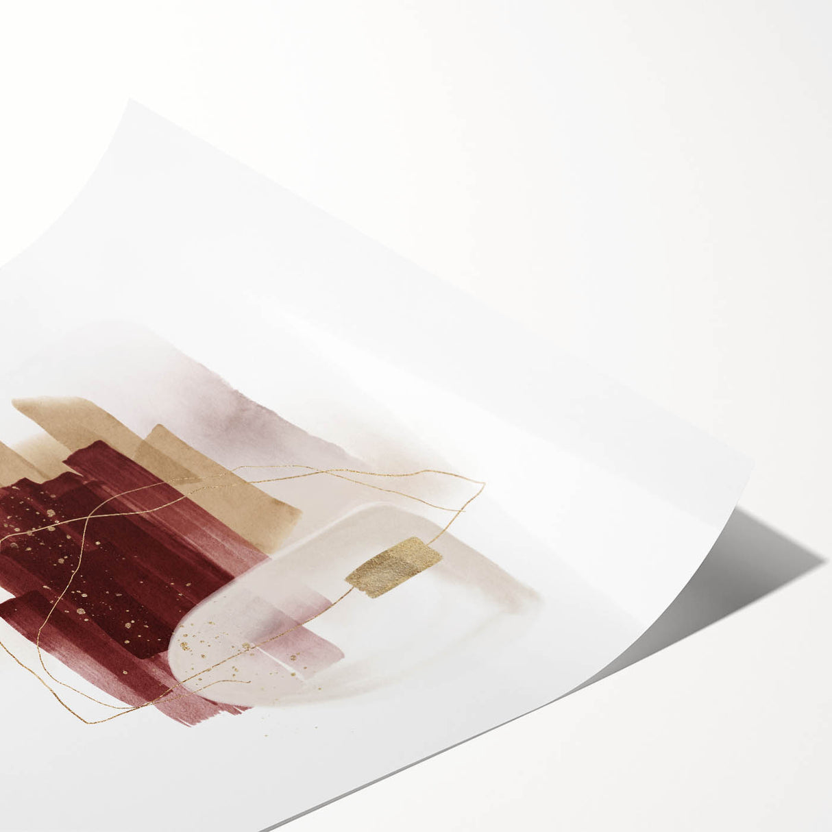 Minimalist Wall Art for Modern Interiors – Burgundy & Beige Abstract