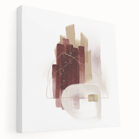 Minimalist Wall Art for Modern Interiors – Burgundy & Beige Abstract