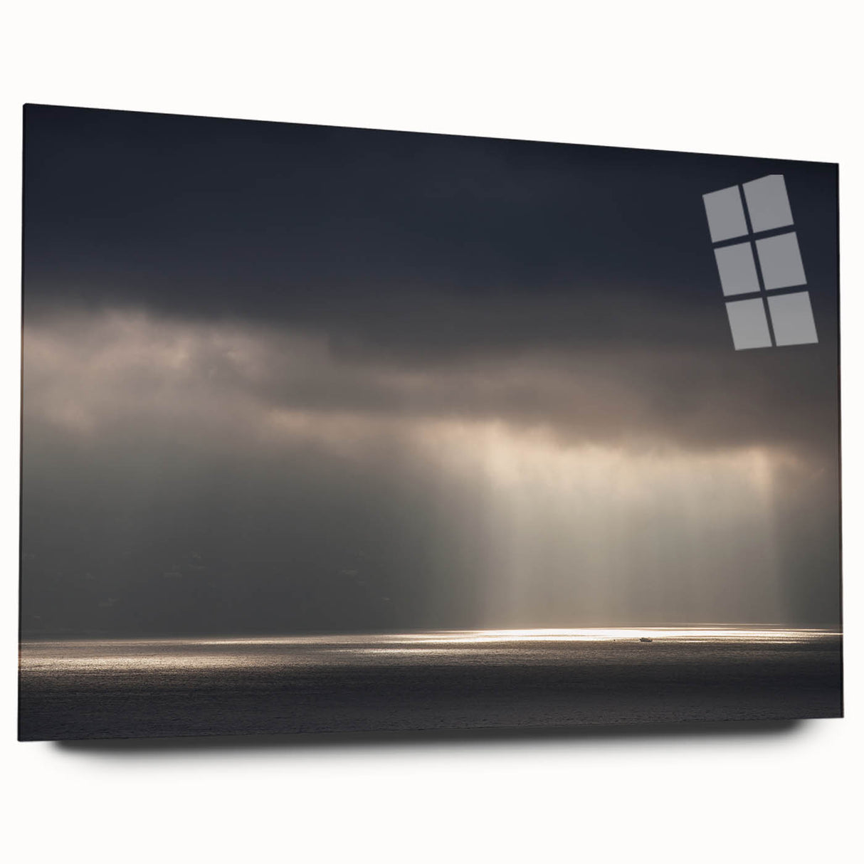 Black and White Minimalist Landscapes – Dramatic Ocean Light Print