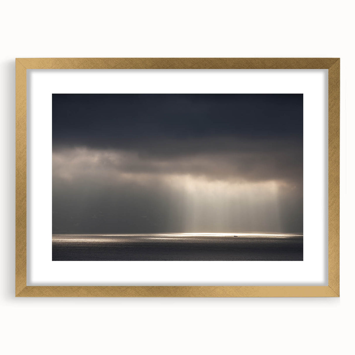 Black and White Minimalist Landscapes – Dramatic Ocean Light Print