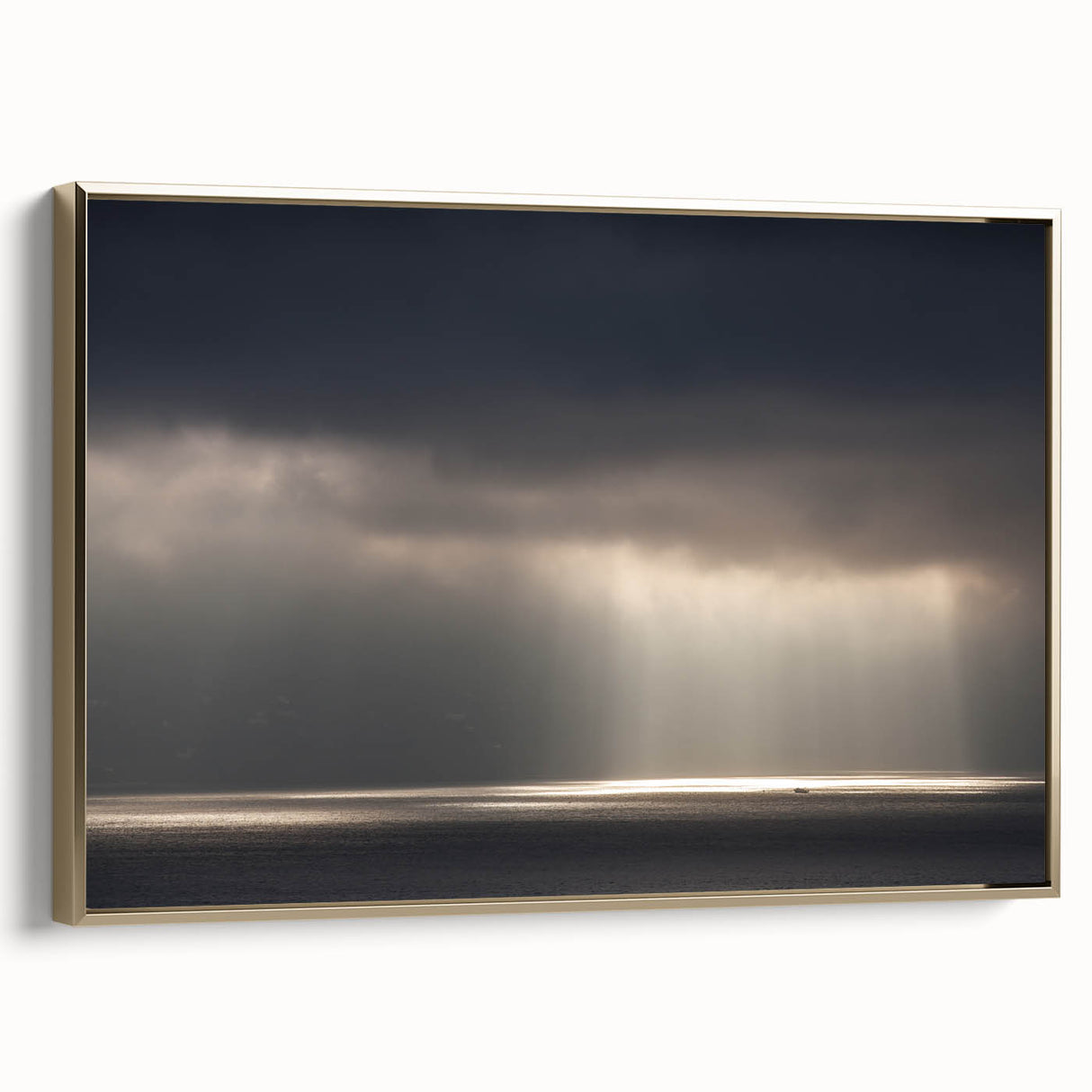 Black and White Minimalist Landscapes – Dramatic Ocean Light Print