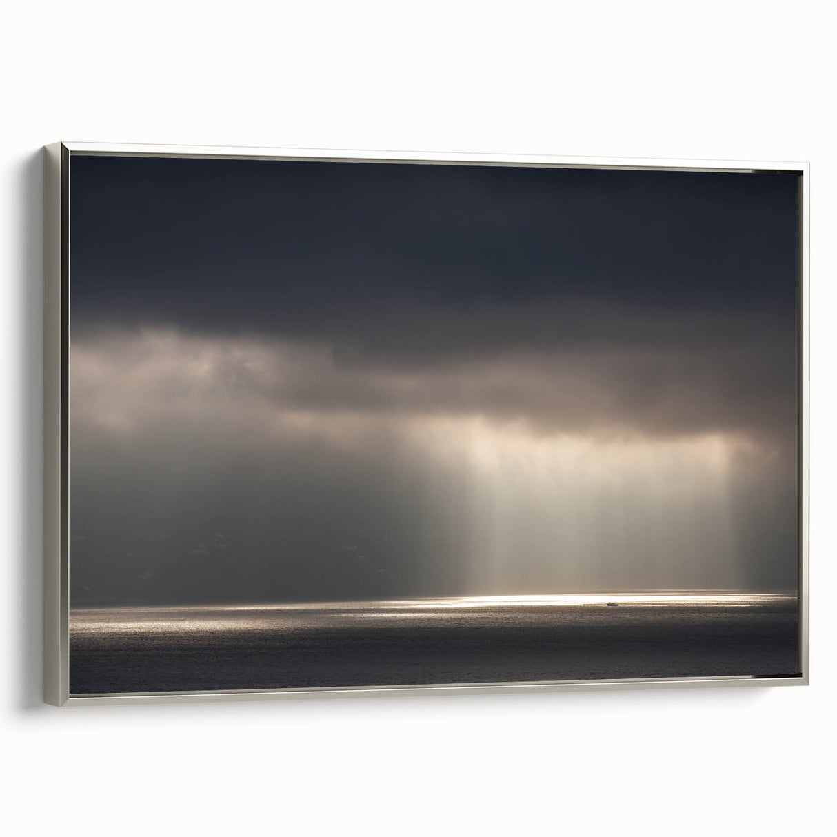 Black and White Minimalist Landscapes – Dramatic Ocean Light Print