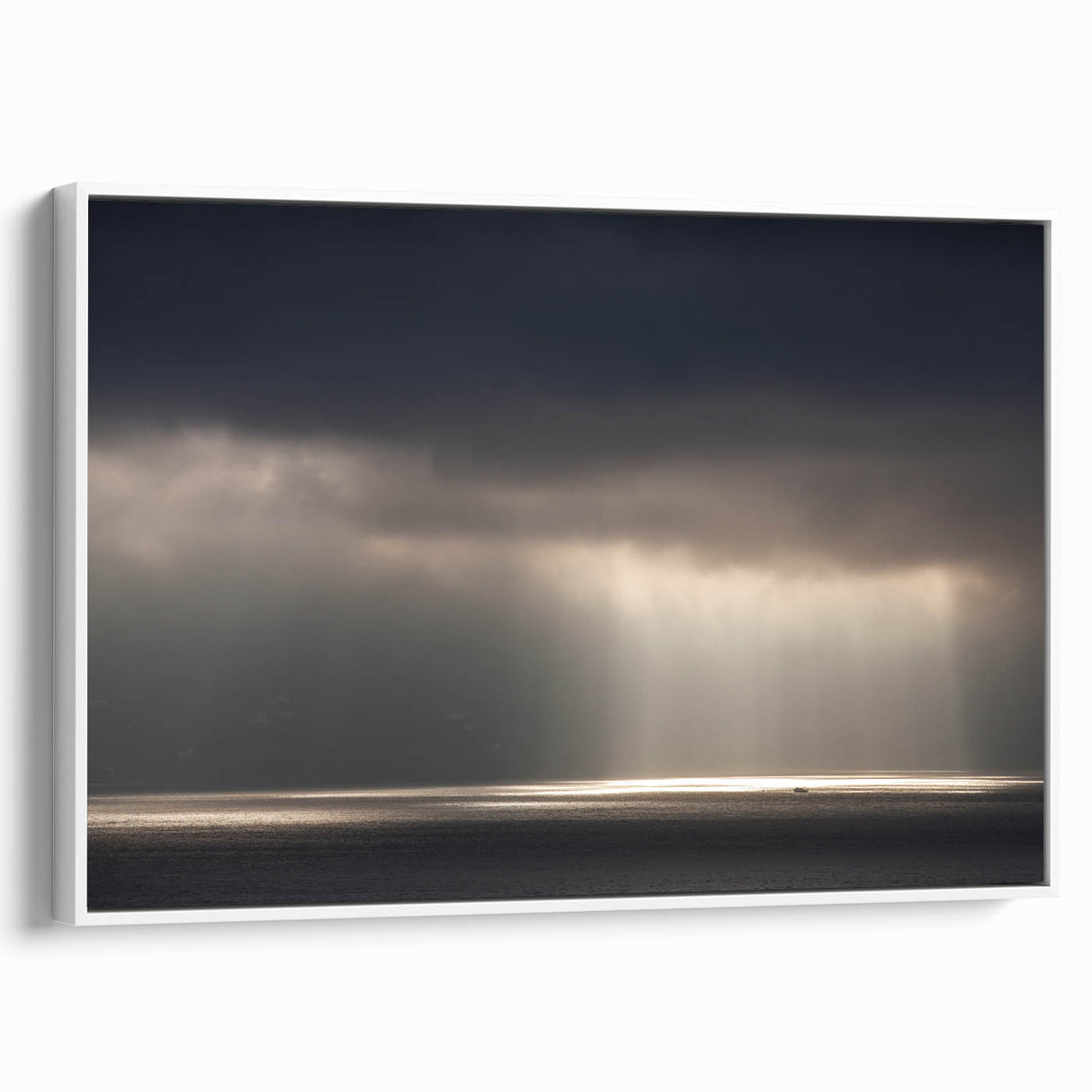 Black and White Minimalist Landscapes – Dramatic Ocean Light Print