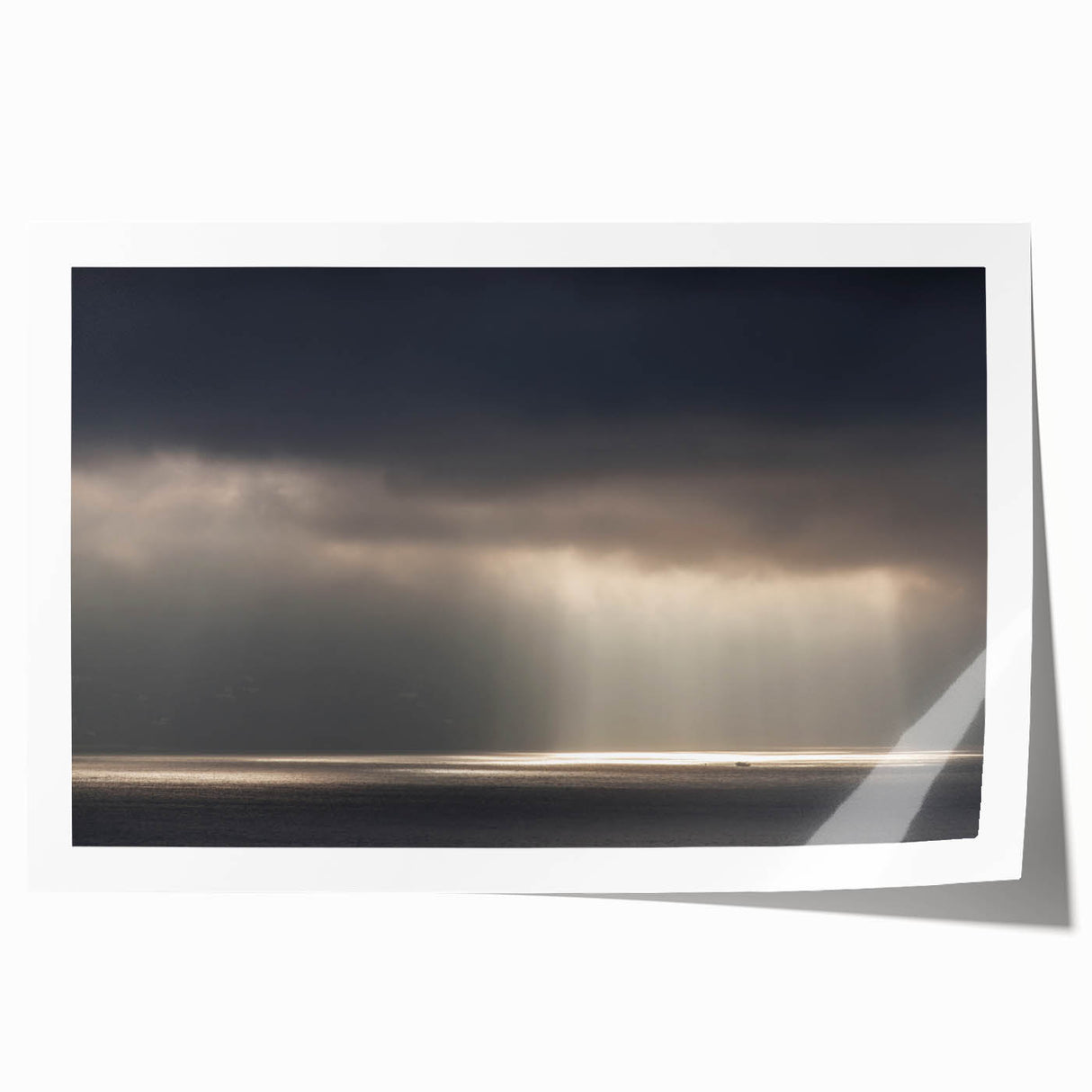 Black and White Minimalist Landscapes – Dramatic Ocean Light Print