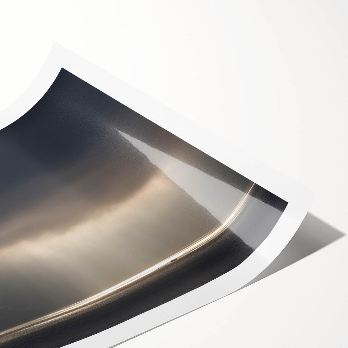 Black and White Minimalist Landscapes – Dramatic Ocean Light Print
