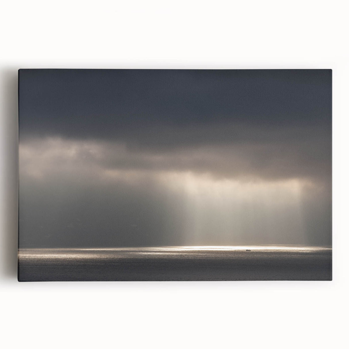 Black and White Minimalist Landscapes – Dramatic Ocean Light Print