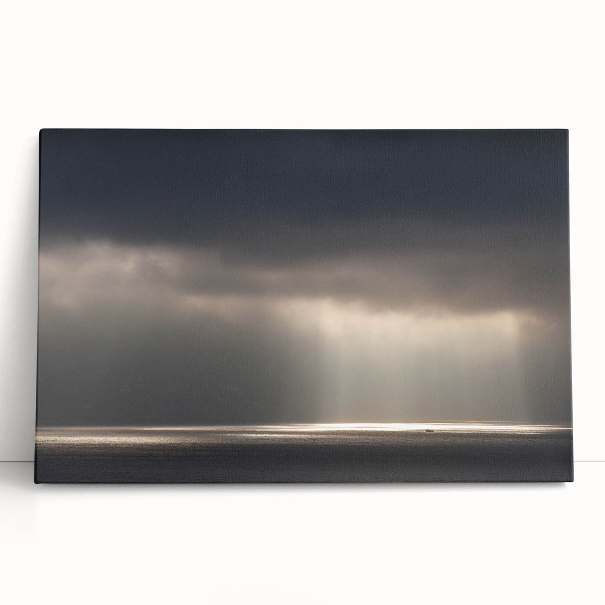Black and White Minimalist Landscapes – Dramatic Ocean Light Print