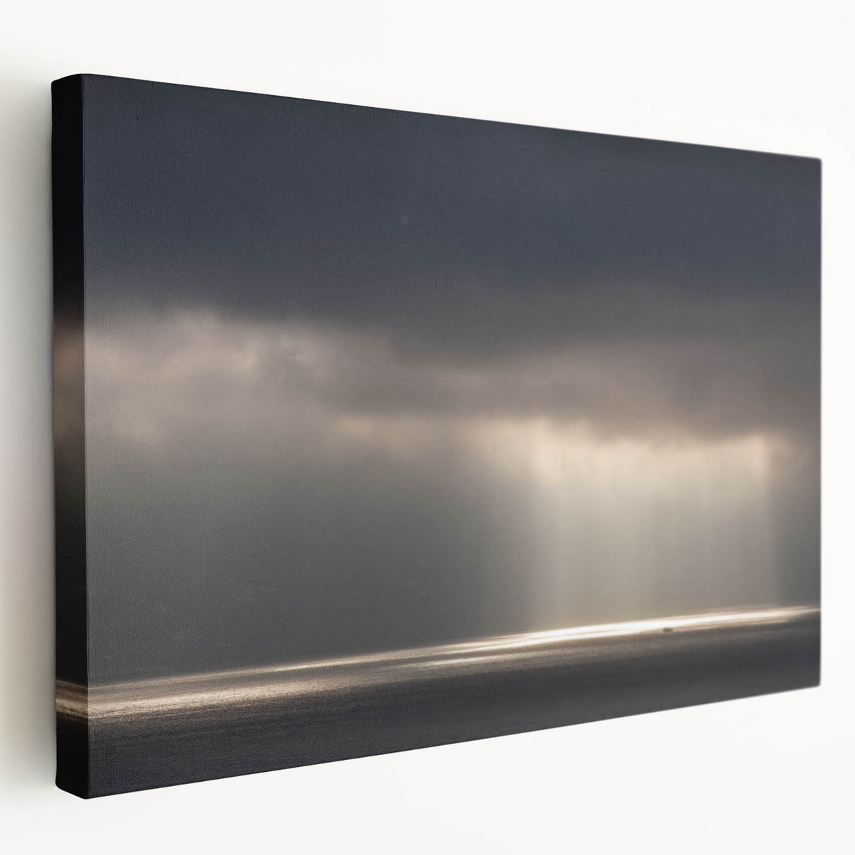 Black and White Minimalist Landscapes – Dramatic Ocean Light Print