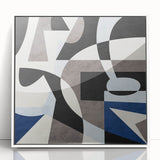Abstract Art for Sale – Geometric Contemporary Blue & Gray Print