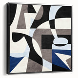 Abstract Art for Sale – Geometric Contemporary Blue & Gray Print