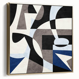 Abstract Art for Sale – Geometric Contemporary Blue & Gray Print