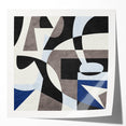 Abstract Art for Sale – Geometric Contemporary Blue & Gray Print