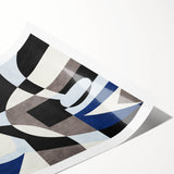 Abstract Art for Sale – Geometric Contemporary Blue & Gray Print