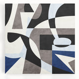 Abstract Art for Sale – Geometric Contemporary Blue & Gray Print