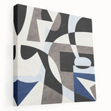 Abstract Art for Sale – Geometric Contemporary Blue & Gray Print