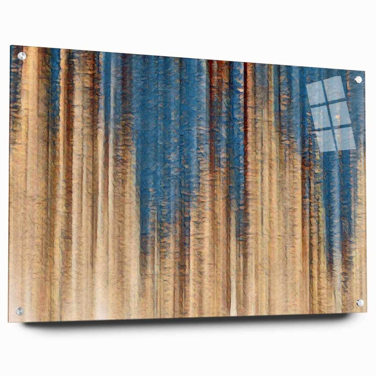 Elegant Moody Modern Wall Art – Abstract Blue & Beige Canvas Print