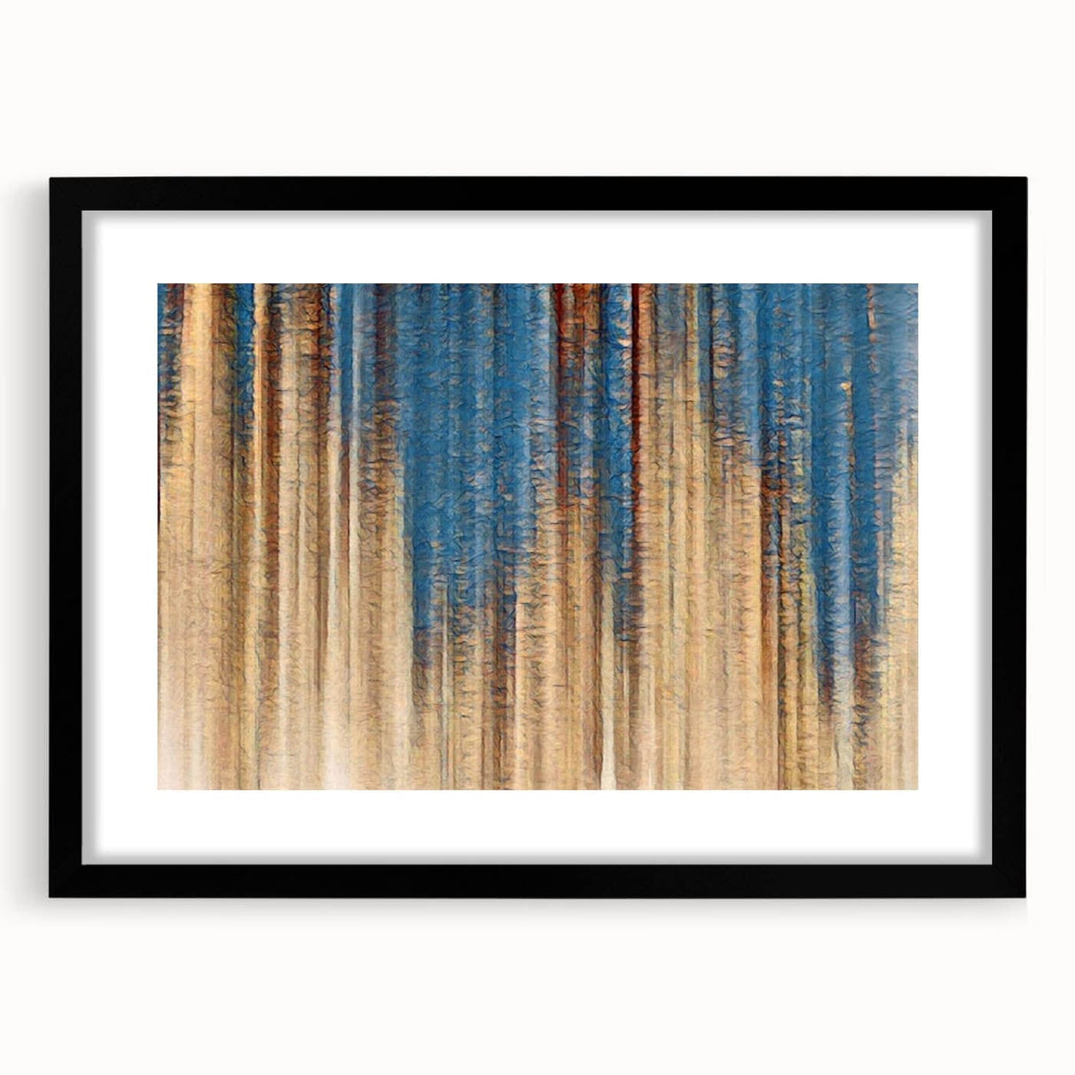 Elegant Moody Modern Wall Art – Abstract Blue & Beige Canvas Print