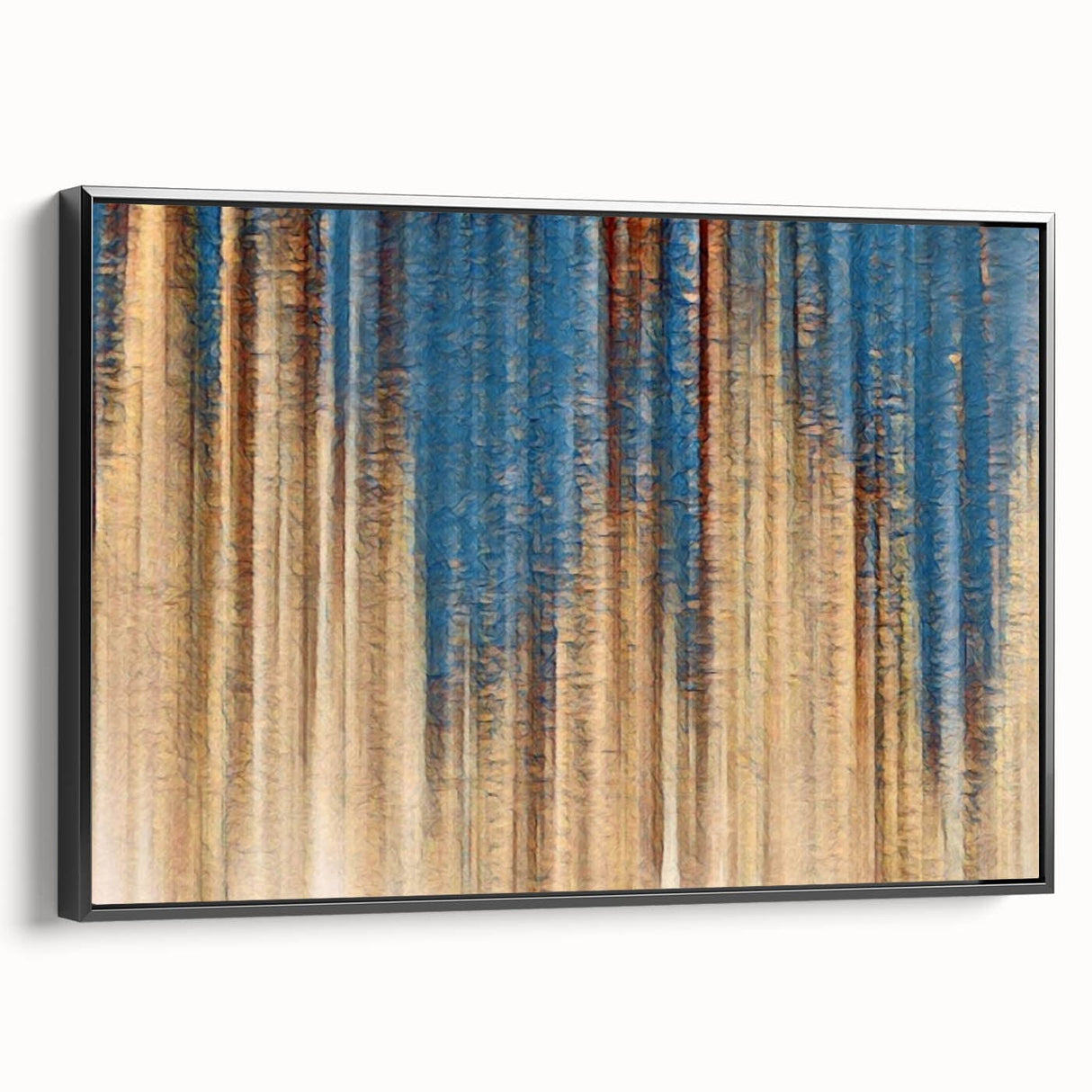 Elegant Moody Modern Wall Art – Abstract Blue & Beige Canvas Print
