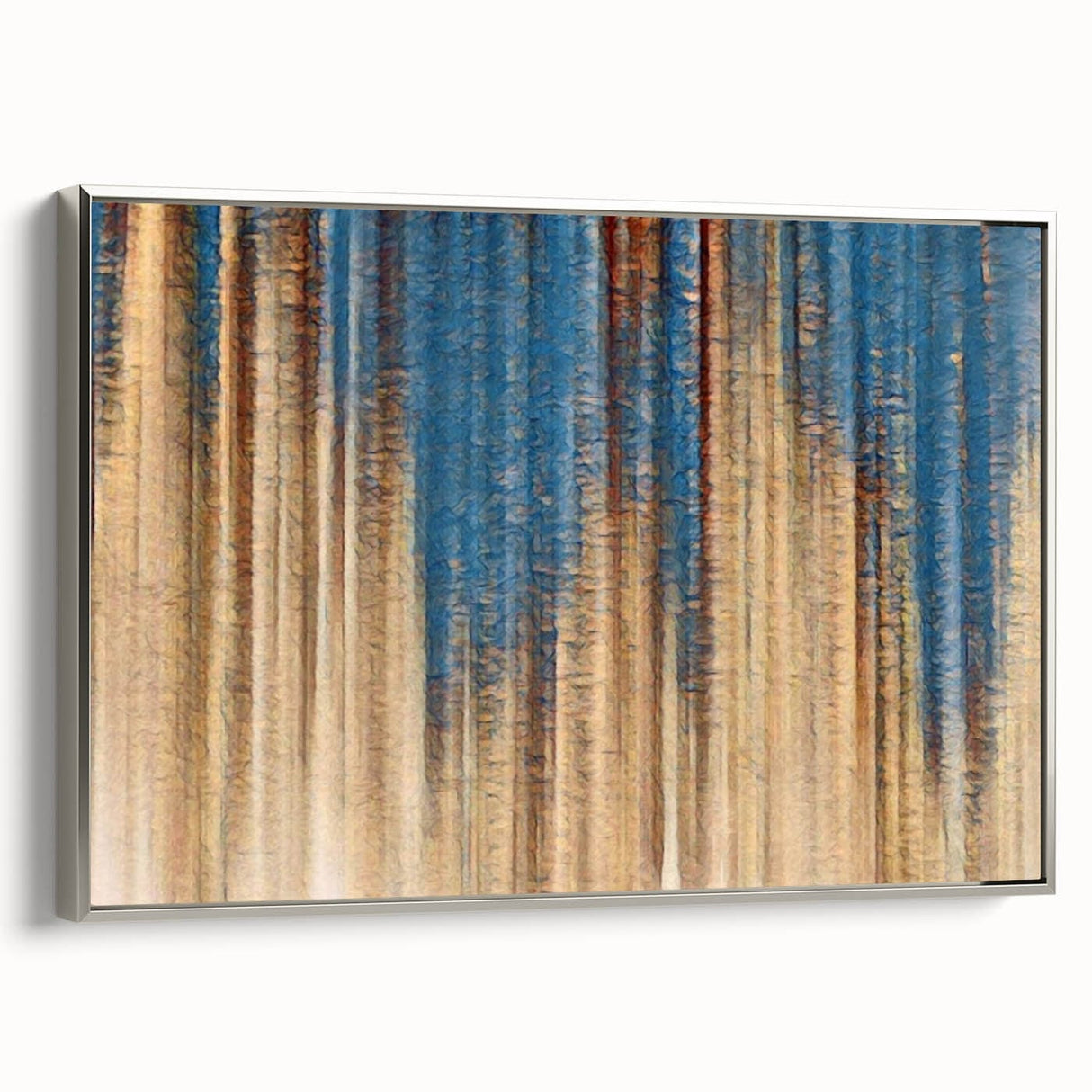 Elegant Moody Modern Wall Art – Abstract Blue & Beige Canvas Print